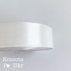 атласна біла стрічка 2 см для рукоділля