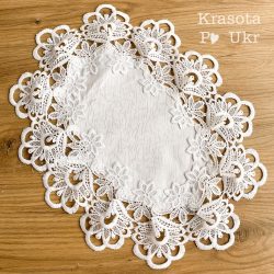 Серветка на кошик – білий атлас, колекція “Мінімалізм” Krasa Po Ukr