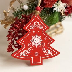 "Ялинка з візерунками" - червона