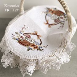 Серветка “Пастельна квіткова корзинка” (60*40 см), атлас Krasota Po Ukr