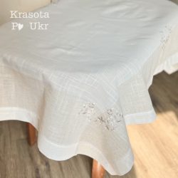 скатертина 110*160 см з вишивкою в тон