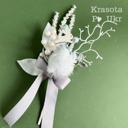 Купити стильний декор на вербу у сіро-блакитних тонах Krasota Po Ukr
