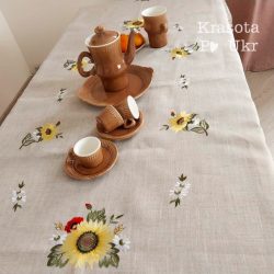 скатертина з вишивкою соняшників