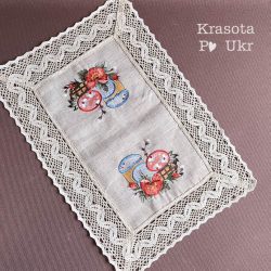 лляний рушник з вишивкою
