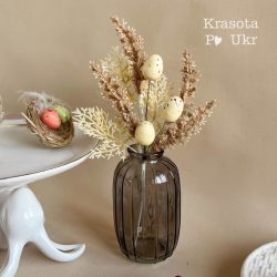 Великодня гілка 22 см з писанками, пісочна
