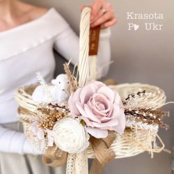 кошик з баранчиком в пастельних кольорах