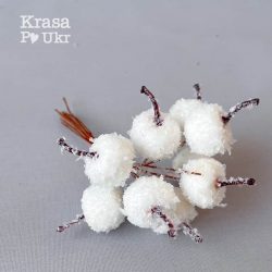 Пучок білих яблук в снігу