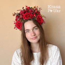 ексклюзивний червоний вінок на голову