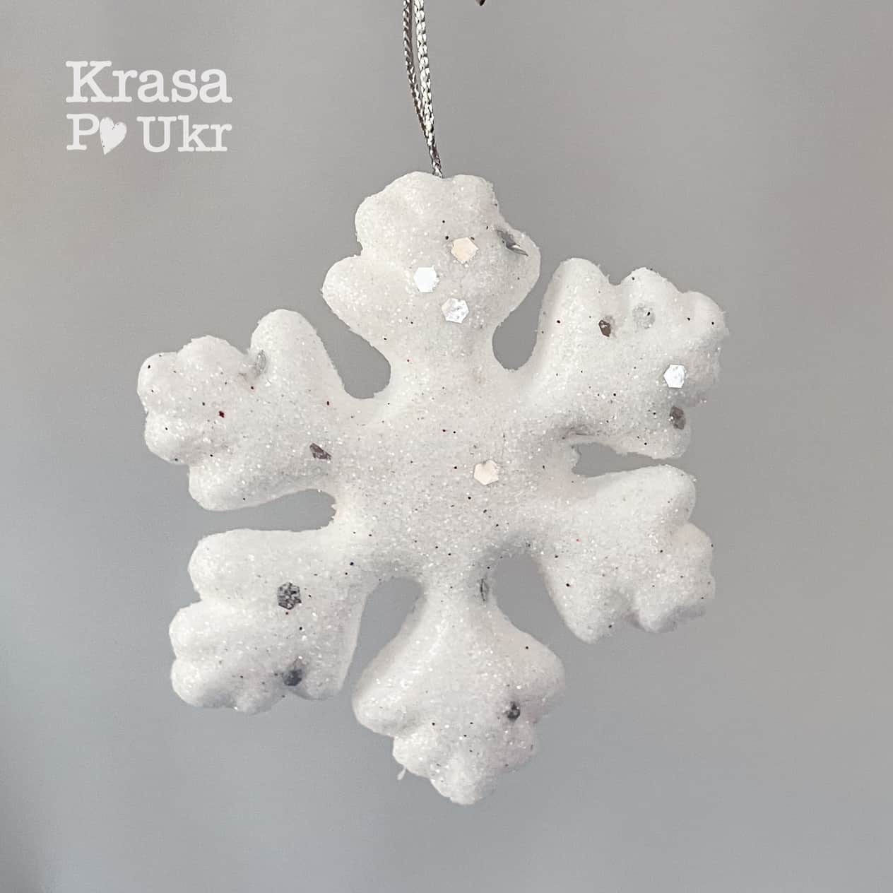 Ялинкова іграшка з пінопласту СНІЖИНКА купити Франківськ Krasa Po Ukr