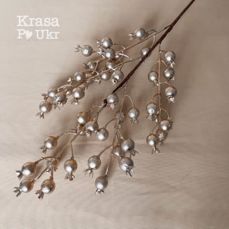 Велика гілка шипшини, матовий шампань - новорічні гілки Київ Krasa Po Ukr