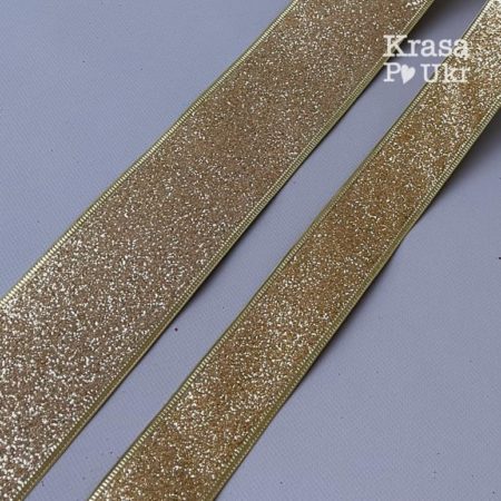 Декоративна стрічка "метал" 3,8 см або 6,3 см – золото