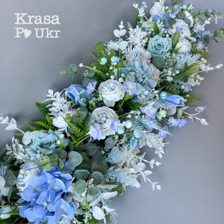 Квіткова гірлянда, дизайн “холодний градієнт” (1 м або індивідуальний розмір)