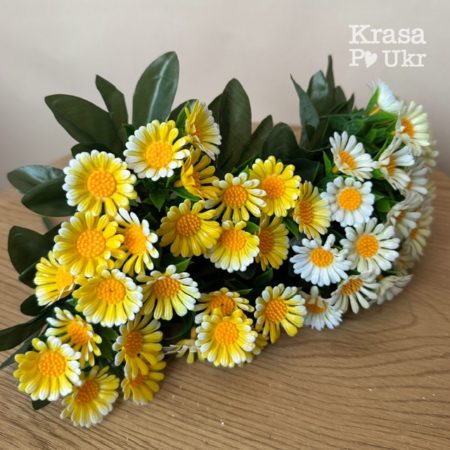 Букет міні-ромашок - білі або жовті - 1 шт або 5 шт