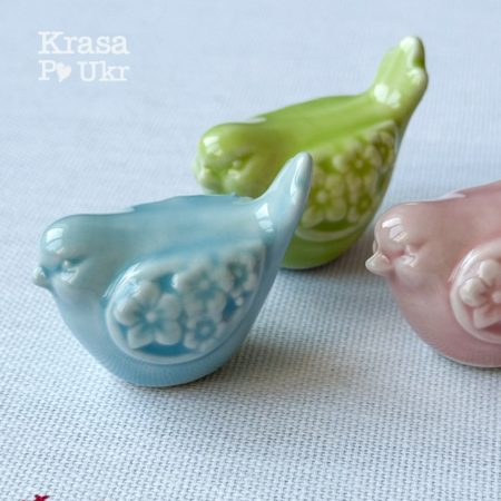 Керамічна пташка "квіткова" 5 см - 4 кольори (поштучно або набір)
