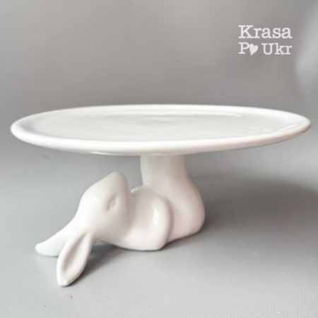 Великодня підставка під випічку чи пасочку, “зайчик Bunny”, біла (21 см)