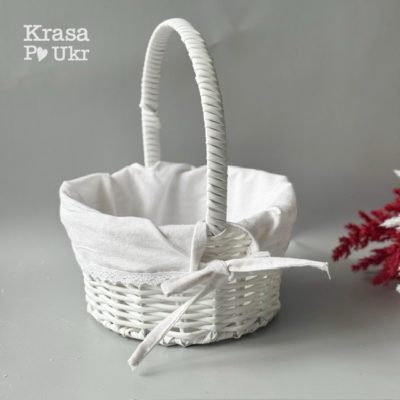 Кошик білий з тканиною опт, роздріб