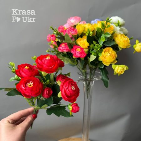 Букет міні-ранункулюсів (6 кольорів) – поштучно або упаковка