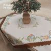 Пасхальна скатертина 90*90 см з аплікацією "Кошик та писанки"