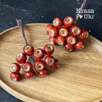 Декоративні ягідки (1,5 см), колір - теплий шоколад