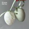 Писанка 3 см з візерунком "квіткові мотиви" - біло-фісташкові (2 шт або набір)