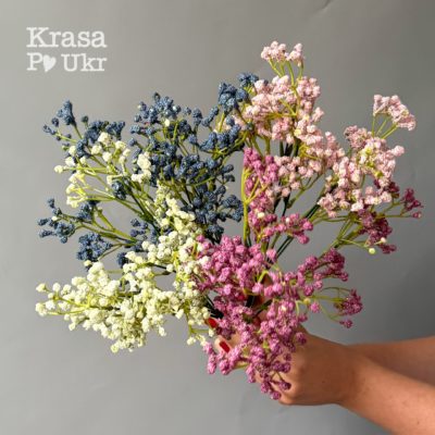 Букети кольорового цвіту "гіпсофіла нова", 5 гілок - 4 кольори або упаковка