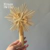 Верхівка на ялинку ручної роботи з соломи - зірка