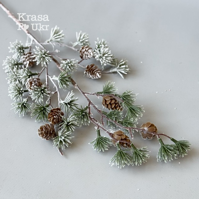 IMG_3903 | Krasa Po Ukr Декоративна гілка 60 см "Модрина з шишками"