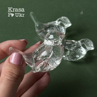 Пташка-кристал 6 см з акрилу, прозора