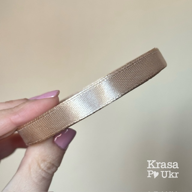 IMG_0071 | Krasa Po Ukr Стрічка атласна 0,9 см - рулон або на метри, колір кава, карамель