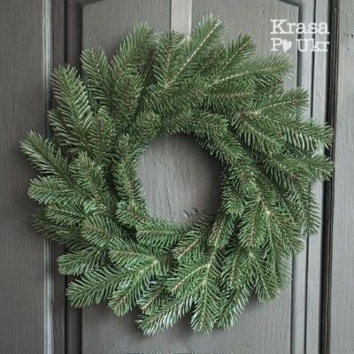 Вінок новорічний, литий, 35 см зелений для новорічного декору Krasa Po Ukr | Krasa Po Ukr Вінок новорічний, литий, 35 см зелений для новорічного декору Krasa Po Ukr