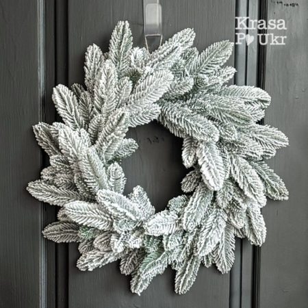 Home 1 Вінок литий засніжений, 40 см для новорічного декору