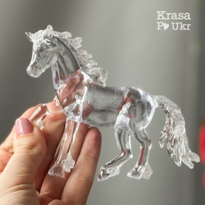 Акрилова прозора іграшка "коник" 13.5 см - символ року