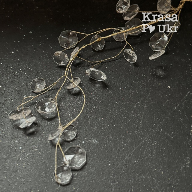 IMG_8280 | Krasa Po Ukr Декоративна новорічна 30 см підвіска з акриловими прозорими кристалами