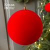 Велика червона куля з оксамитовим покриттям, 15 см, для підвісних декорацій