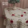 Скатертина на стіл 110*160 см, 180*320 см, 180*360 см - овальна, вишивка "маки"