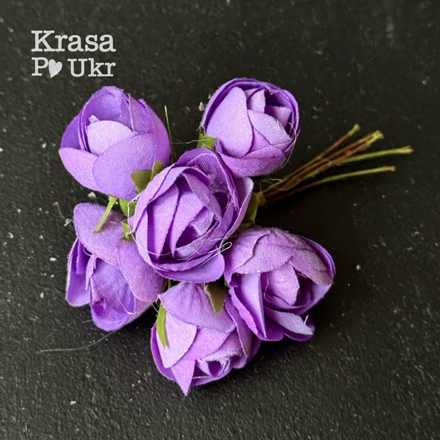 IMG_2348 | Krasa Po Ukr Декоративні квіти (6 шт) бузкові — міні-букет для декору та флористики