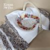 Великий вишитий рушник 90*40 см з вишикою “ХВ” та квітів і писанок