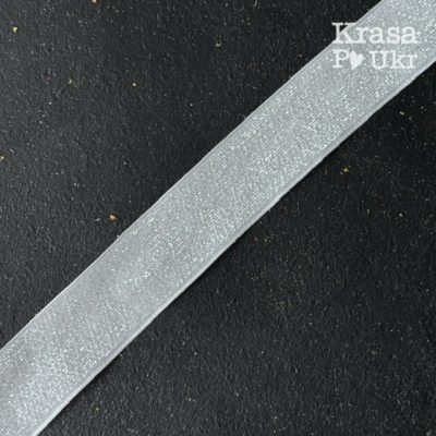 Велюрова стрічка з блискучою ниткою вплетіння (2,5 см)