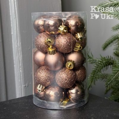 147-431 Кулі набір 25 штук 3 см у кольорі мокко