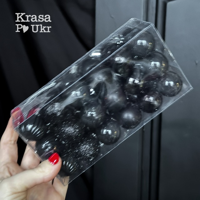 IMG_5954 | Krasa Po Ukr Новорічні кулі (3 см), чорні - набір 36 штук, 18 штук