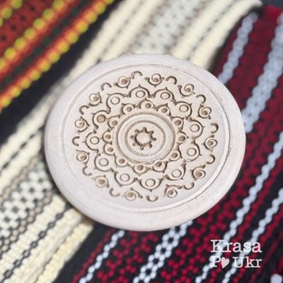 Керамічна декоративна тарілочка з солярним орнаментом українська кераміка Krasa Po Ukr