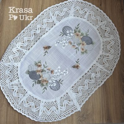 Вишитий рушник на великодній кошик з білого льону 60×40 Krasa Po Ukr - купити Тернопіль