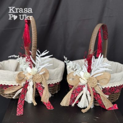 Дитячий великодній кошик «Українська вишиванка» — Krasa Po Ukr