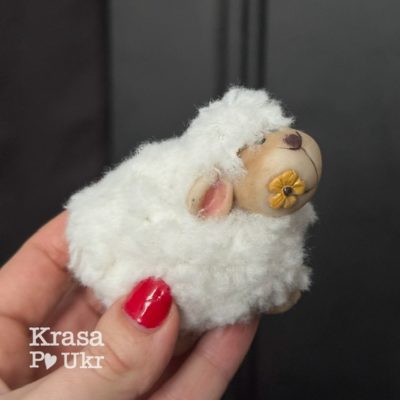 Декоративная фигурка овечка для пасхального декора и творчества Krasa Po Ukr