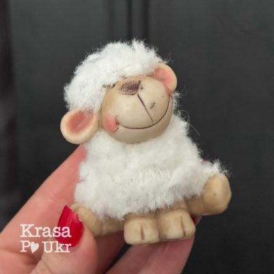 Декоративна статуетка овечка для великоднього декору та творчості Krasa Po Ukr