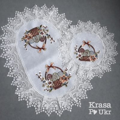 Комплект серветок мама і дитина з вишивкою Krasa Po Ukr