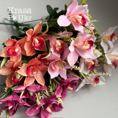 #535 Штучні букети квітів "орхідей" - 5 кольорів - букети або упаковка