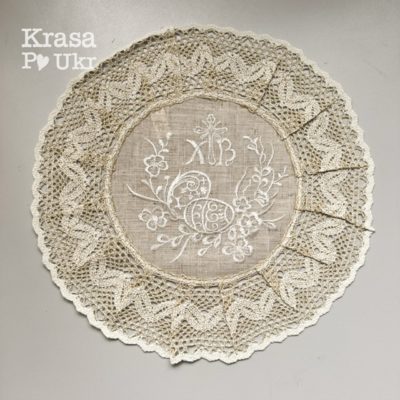 Вишита лляна серветка на дитячу корзинку купити недорого Krasa Po Ukr