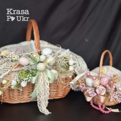 Комплект пасхальних корзинок для мами та дитини купити Krasa Po Ukr