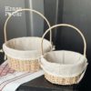 Набір круглих корзинок з чохлом 20 і 24 см бежевий купити недорого Krasa Po Ukr